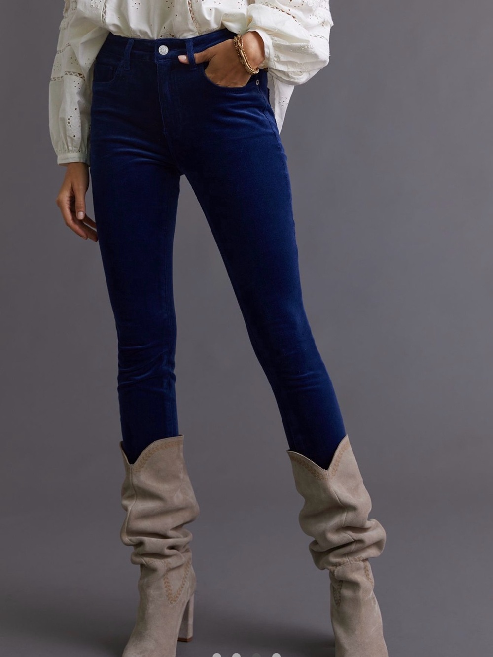 Pilcro Skinny Corduroy Pants - Navy